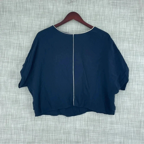Zara Basic Womens Size XS Navy Blue short sleeve blouse 1511 - Picture 2 of 9